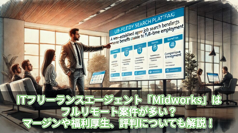 ITフリーランスエージェント「Midworks」はフルリモート案件が多い？マージンや福利厚生、評判についても解説！