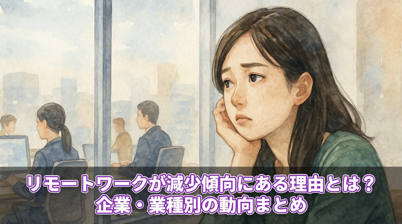 リモートワークが減少傾向にある理由とは？企業・業種別の動向まとめ