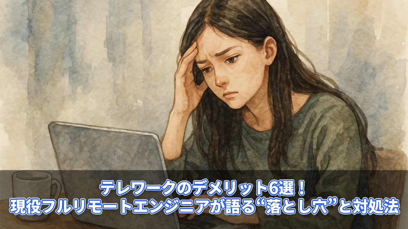 テレワークのデメリット6選！現役フルリモートエンジニアが語る“落とし穴”と対処法