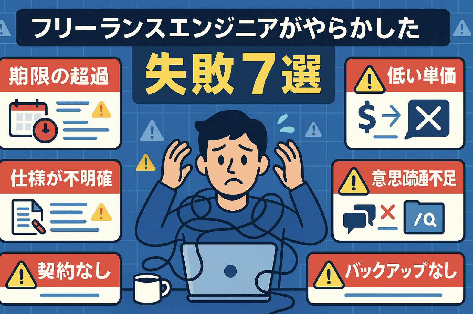 フリーランスエンジニアがやらかした失敗7選｜地雷案件を避けるために今すぐ知るべきこと