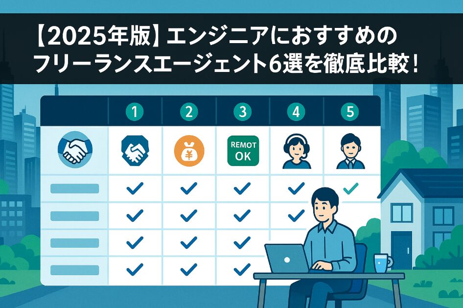 【2025年版】エンジニアにおすすめのフリーランスエージェント6選を徹底比較！