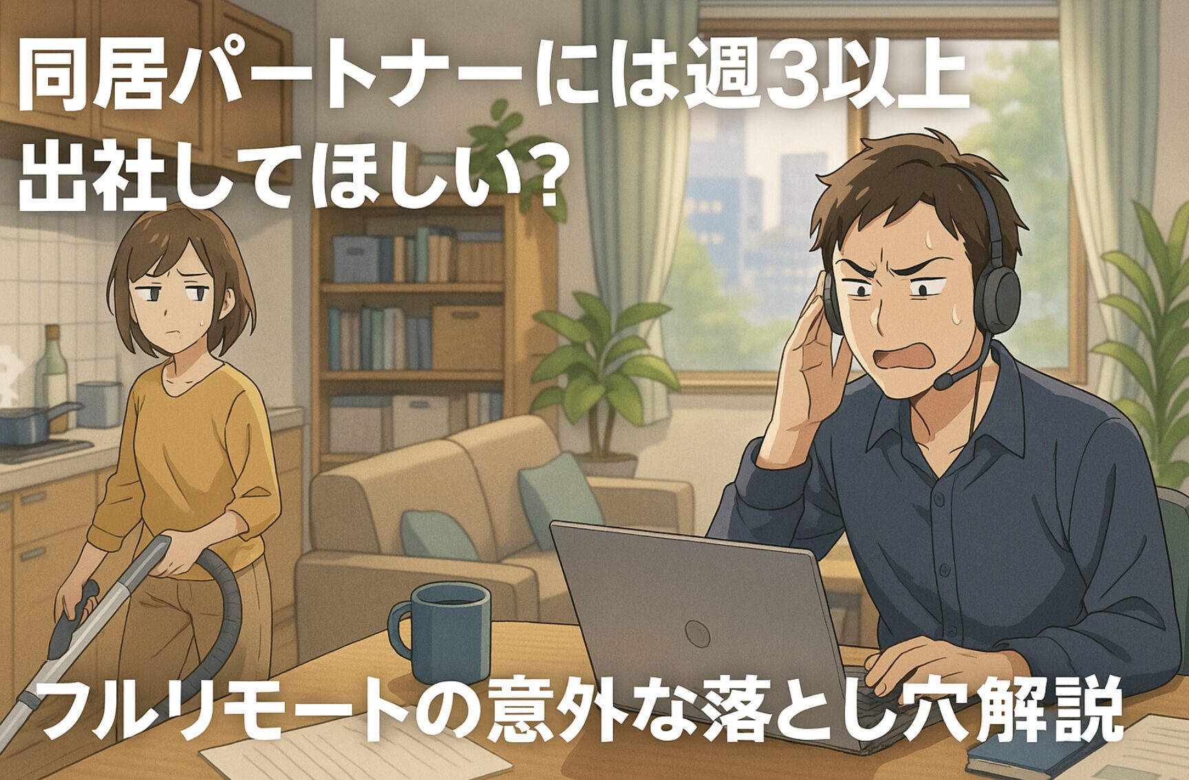 同居パートナーには週3以上出社してほしい？フルリモートの意外な落とし穴を解説