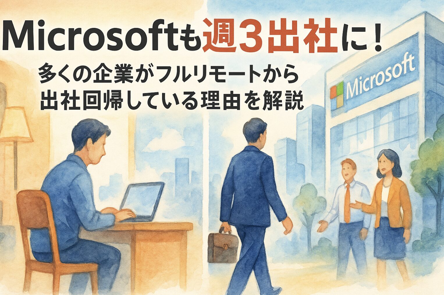 Microsoftも週3出社に！多くの企業がフルリモートから出社回帰している理由を解説